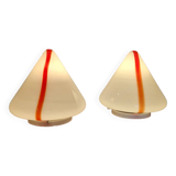Pretty pair of "Mico" Lamps/Sconces in Murano glass by Renato Toso for Leucos 80's