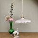 Vintage lampshade pendant light in white opaline