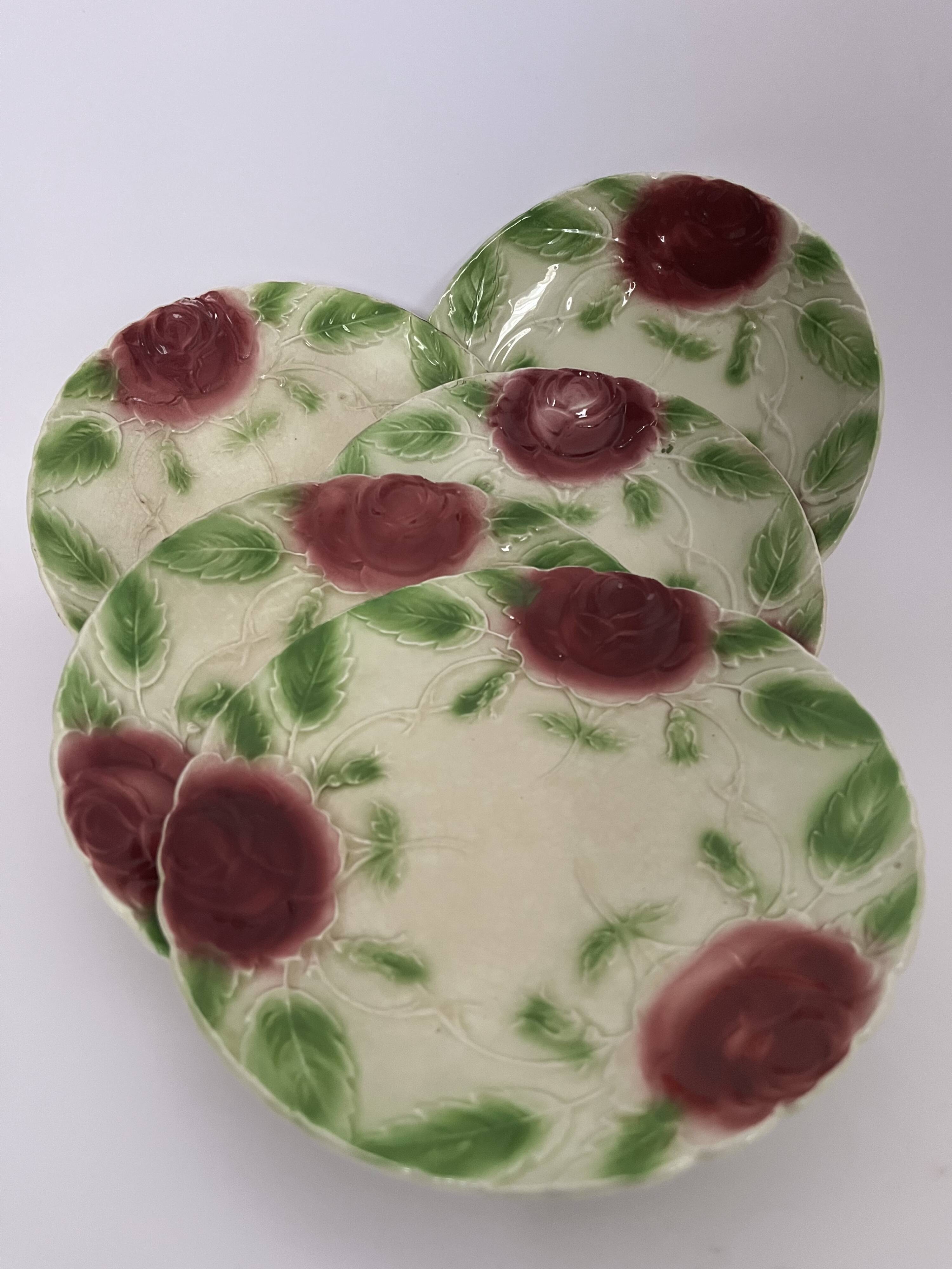 Assiette barbotine - Rose