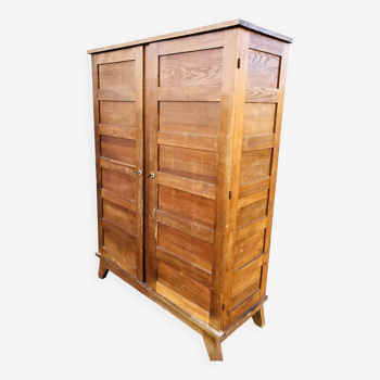 Vintage René Gabriel oak cabinet with 2 doors from the reconstruction period.