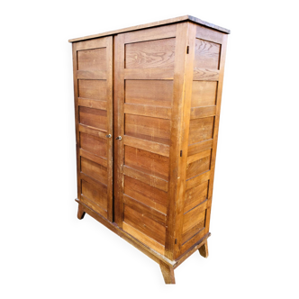 Vintage René Gabriel oak cabinet with 2 doors from the reconstruction period.