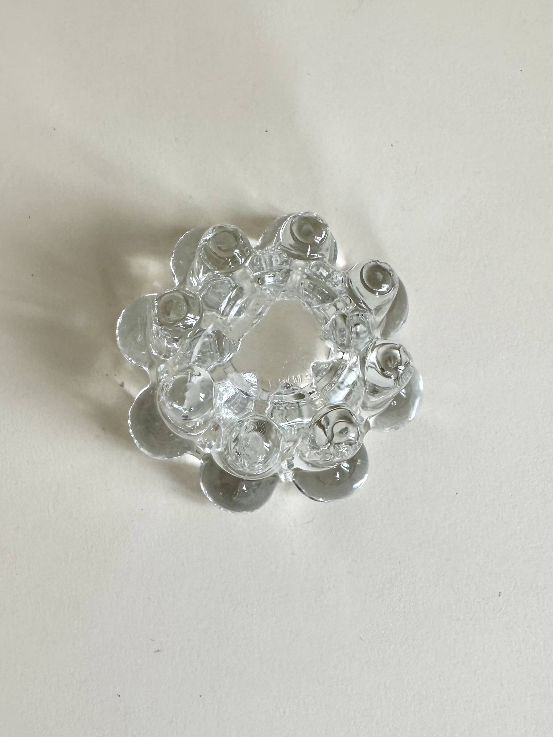 Moulded glass candlestick