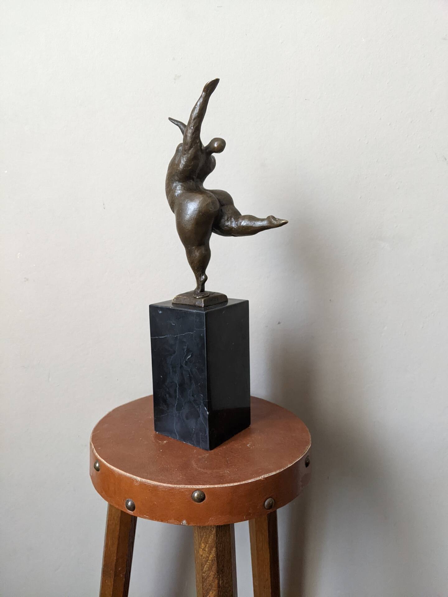Contemporary sculpture on a marble base