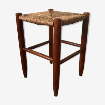 Tabouret paille et bois