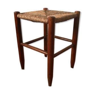 Straw and wood stool