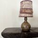 vintage lamp in pyrite sandstone and wool lampshade, La borne 1970