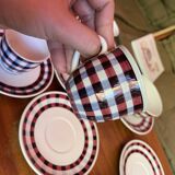 Set of coffee/tea cups and small vintage tile bowls Villeroy & Boch