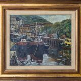 Tableau Impressionniste - Scène Portuaire