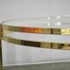 Italian Brass and Glass Round Coffee Table, 1970s