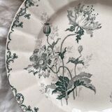 Round ironstone dish “Pavots” Choisy le Roi
