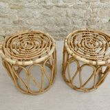 Pair of rattan stools, 1960s