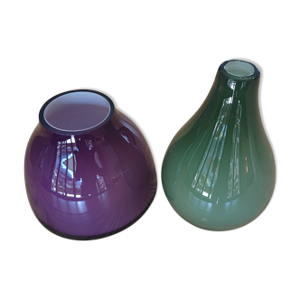 Lot de vases en verre double couche