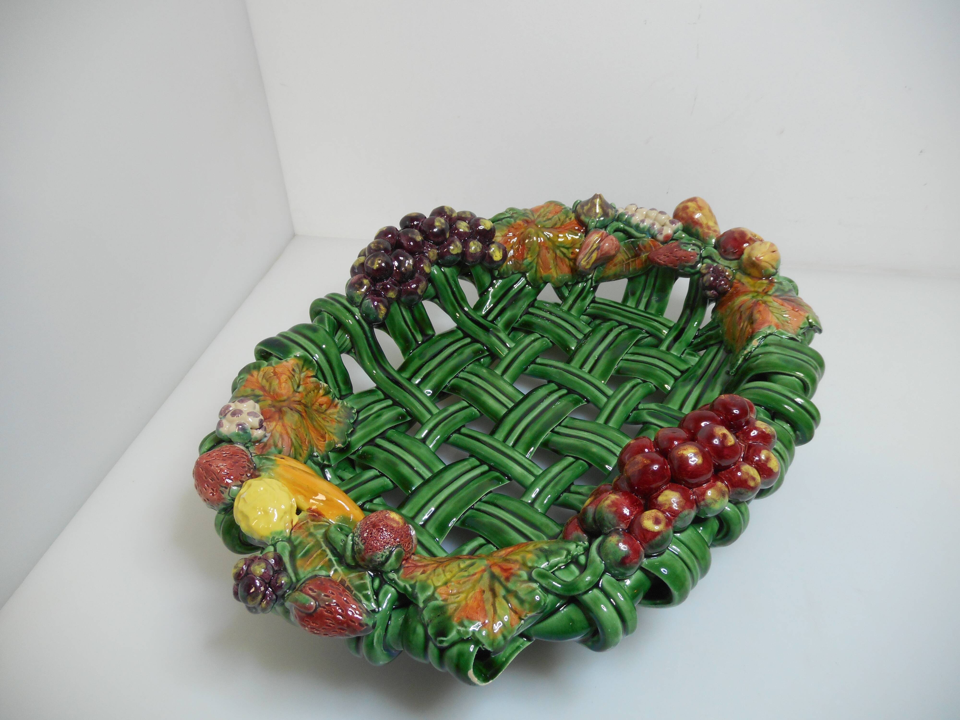 Fruit basket by Vallauris stamped Heny France, vintage