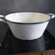 Old basin in blue/white enamelled sheet metal