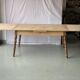 Vintage extendable dining table renovated in marquetry and raw wood