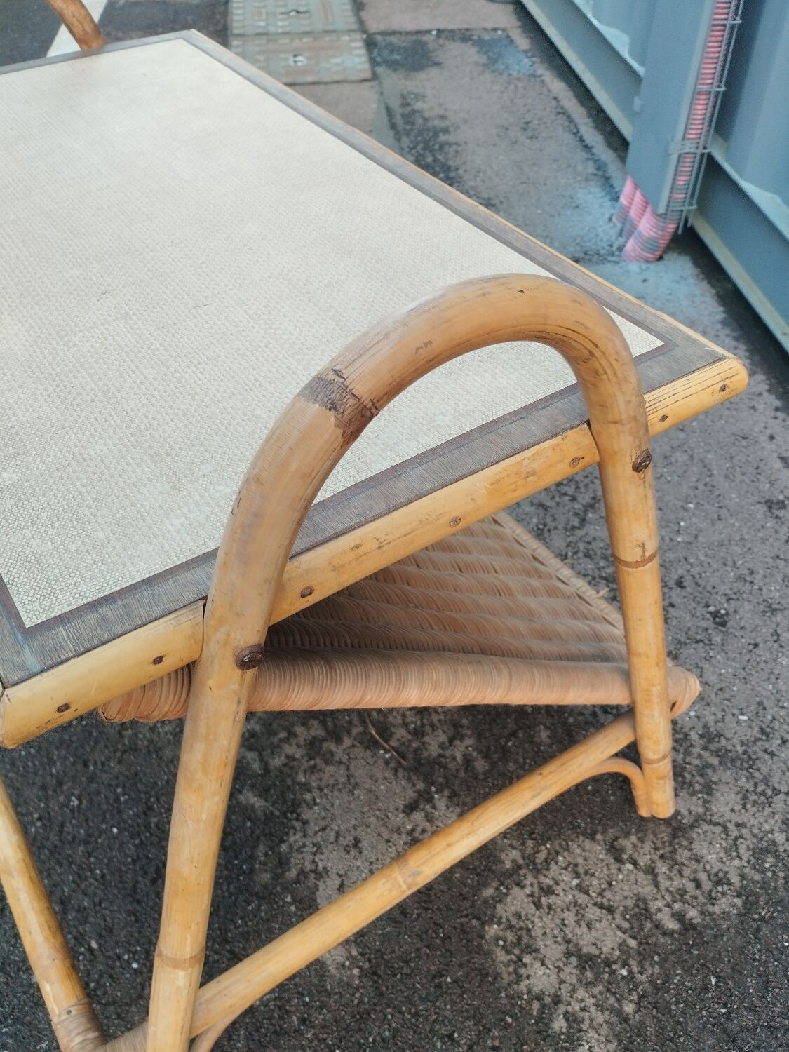 Vintage rattan coffee table