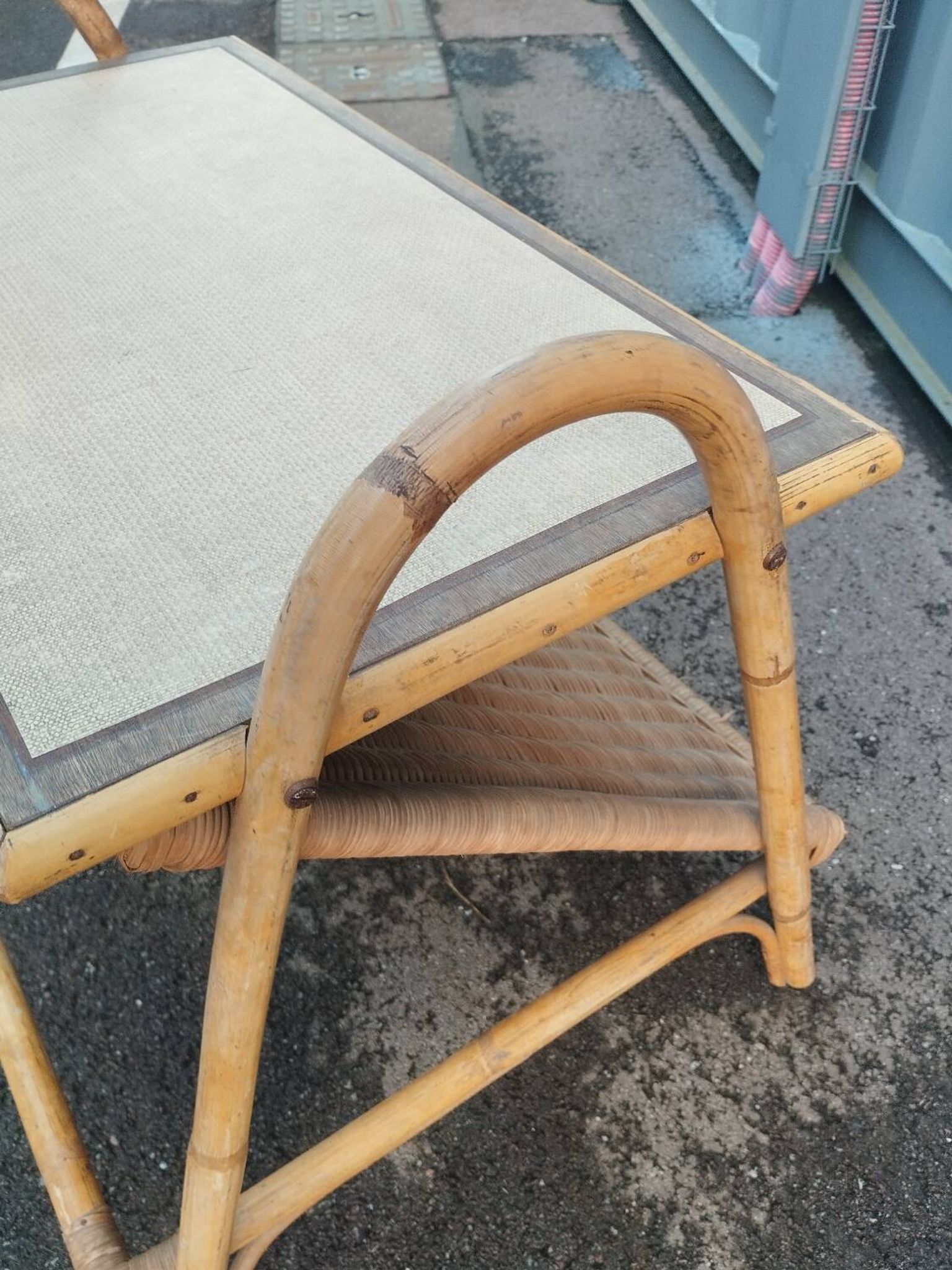 Vintage rattan coffee table