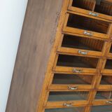 Large vintage German oak haberdashery shop cabinet, 1940s