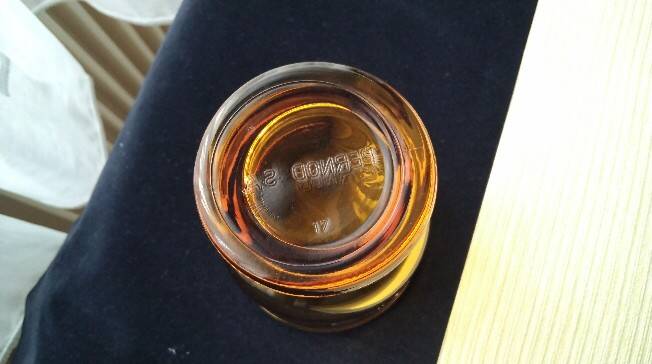 5 vintage amber glass goblets