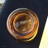 5 vintage amber glass goblets