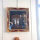 Golden and lacquered mirror 81x75cm
