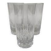 3 large long drink glasses in Baccarat crystal, Piccadilly model.