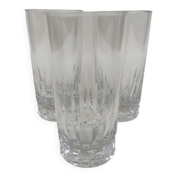 3 grands gobelets long drink en cristal de Baccarat, modèle Piccadilly
