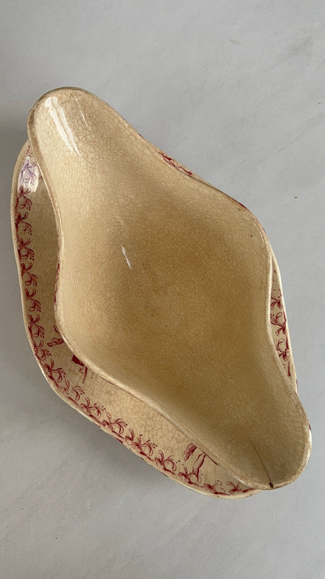 Red ironware sauce boat Gien honeysuckle model - ironware p