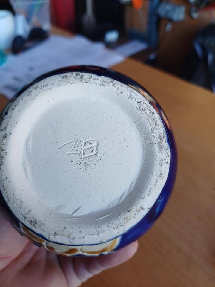 Beautiful little hand painted glazed vase