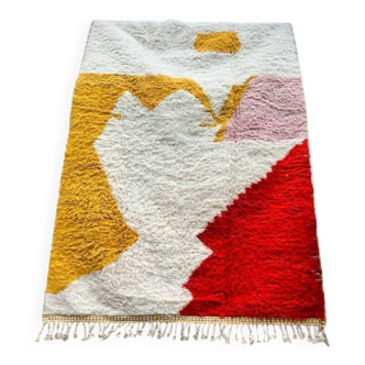 Œuvre textile tropical et coloré marocain en laine 250cmx150cm