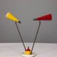 Lampe de table vintage des années 1950, abat-jour conique, design stilnovo