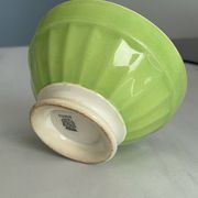Antique bowl Digoin Sarreguemines France | Vintage green earthenware bowl