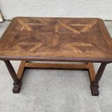 Rectangular table in chene parquet top of the xix th century