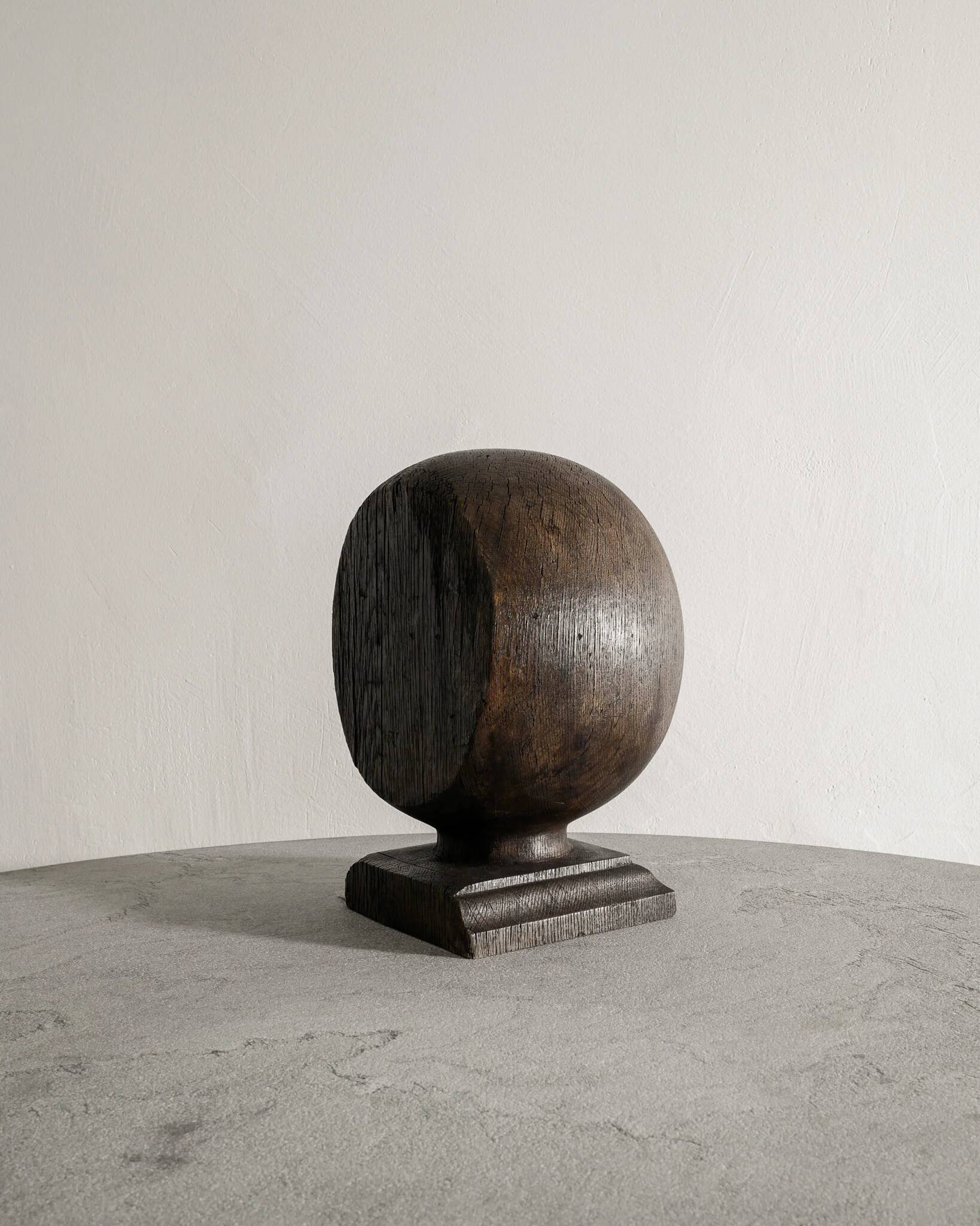 Vintage British Antique Wooden Sculptures in Black Brown, 1900s