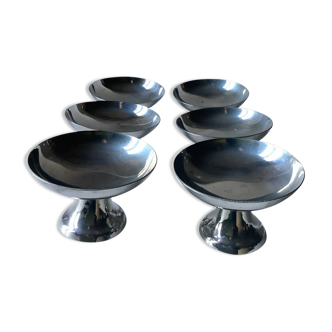 6 coupes en inox Guy Degrenne, années 70