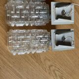 Vintage glass and aluminum wall lights