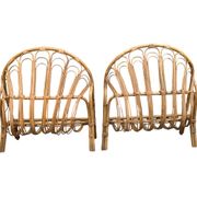 Lit corbeille en rotin pour enfant 1960