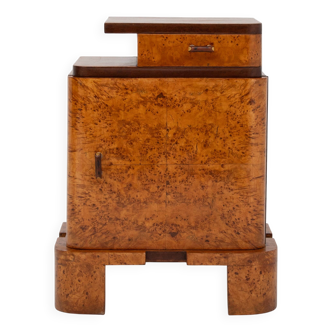 Art Deco Cabinet in Walnut Burl 1930s