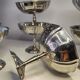 11 vintage stainless steel ice cream cups
