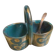 Salt and pepper shaker in gres Artceram Art Nouveau basket shape with spoon.