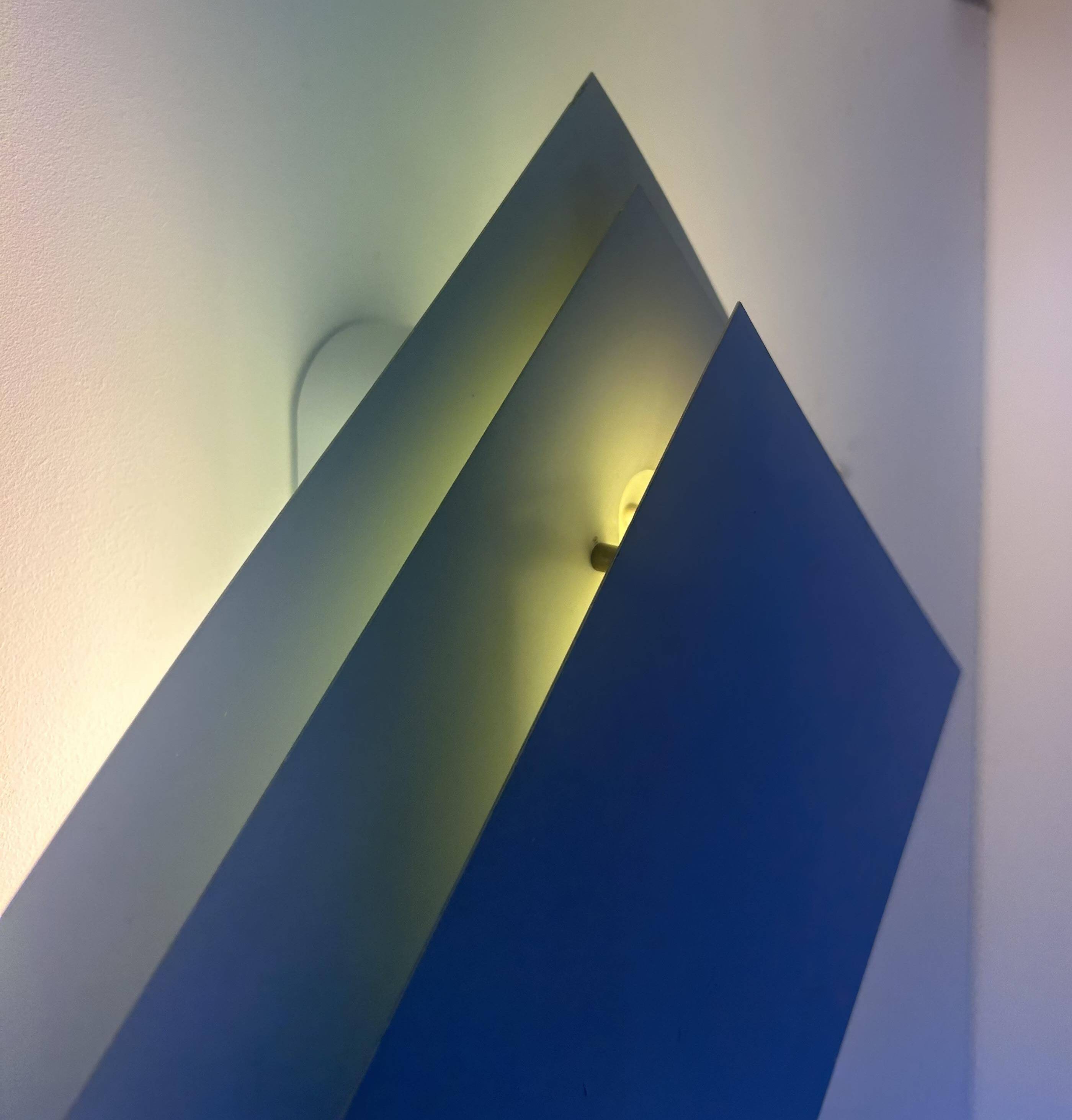 Pair of vintage wall lights, white lacquered metal, Netherlands 1970s