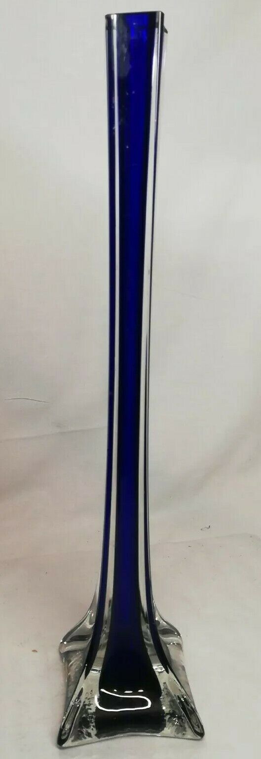 Old vintage blue glass vase