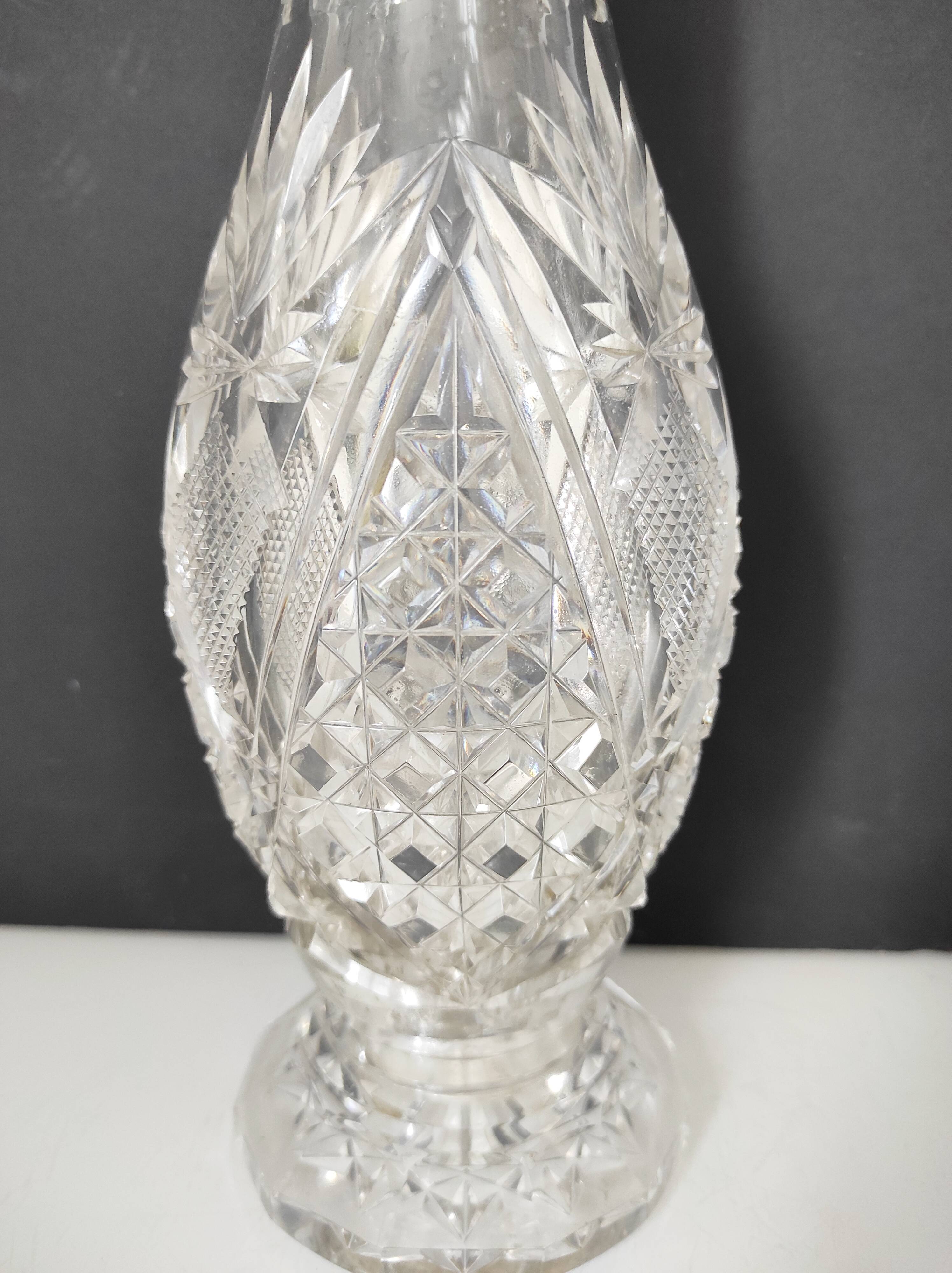 Cut crystal vase