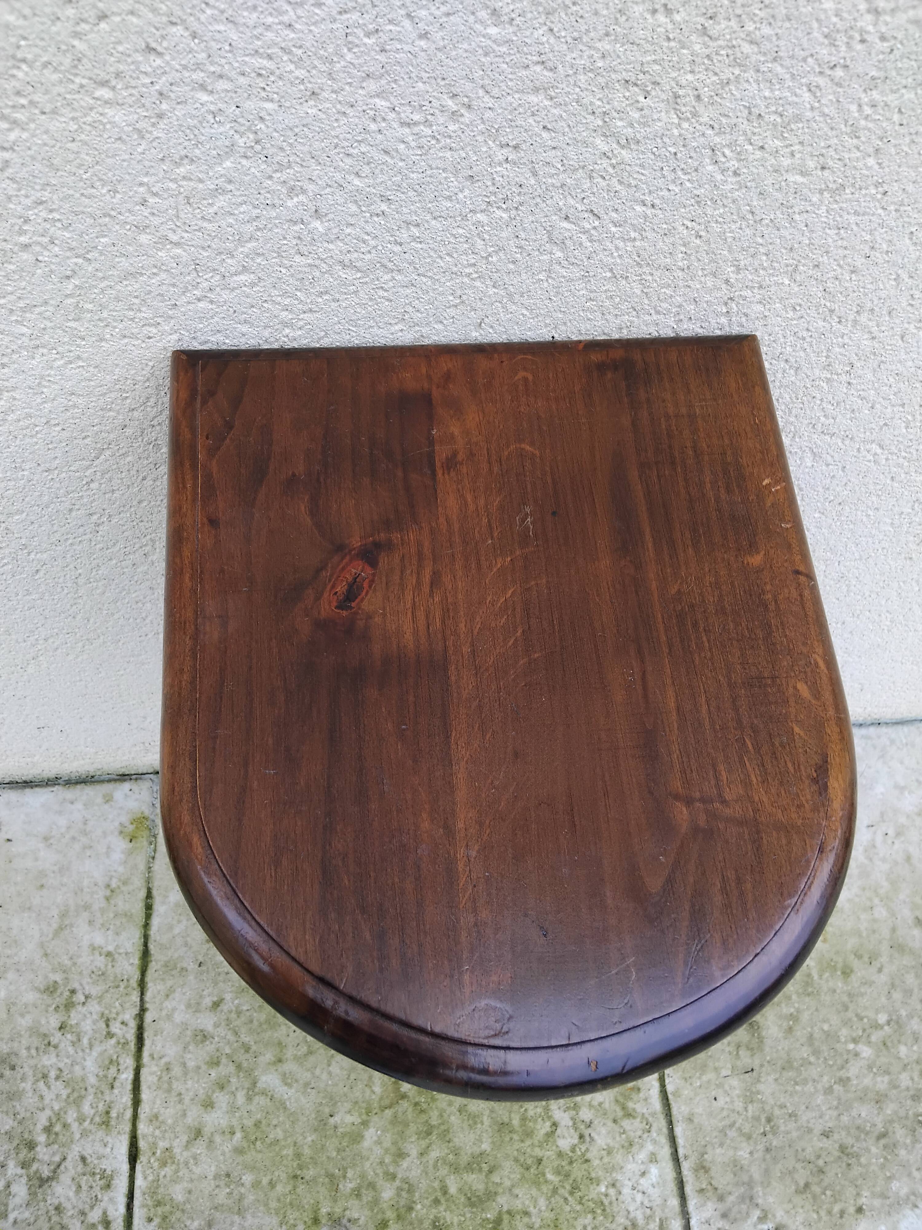 Vintage 80s side table or sofa end table in solid oak