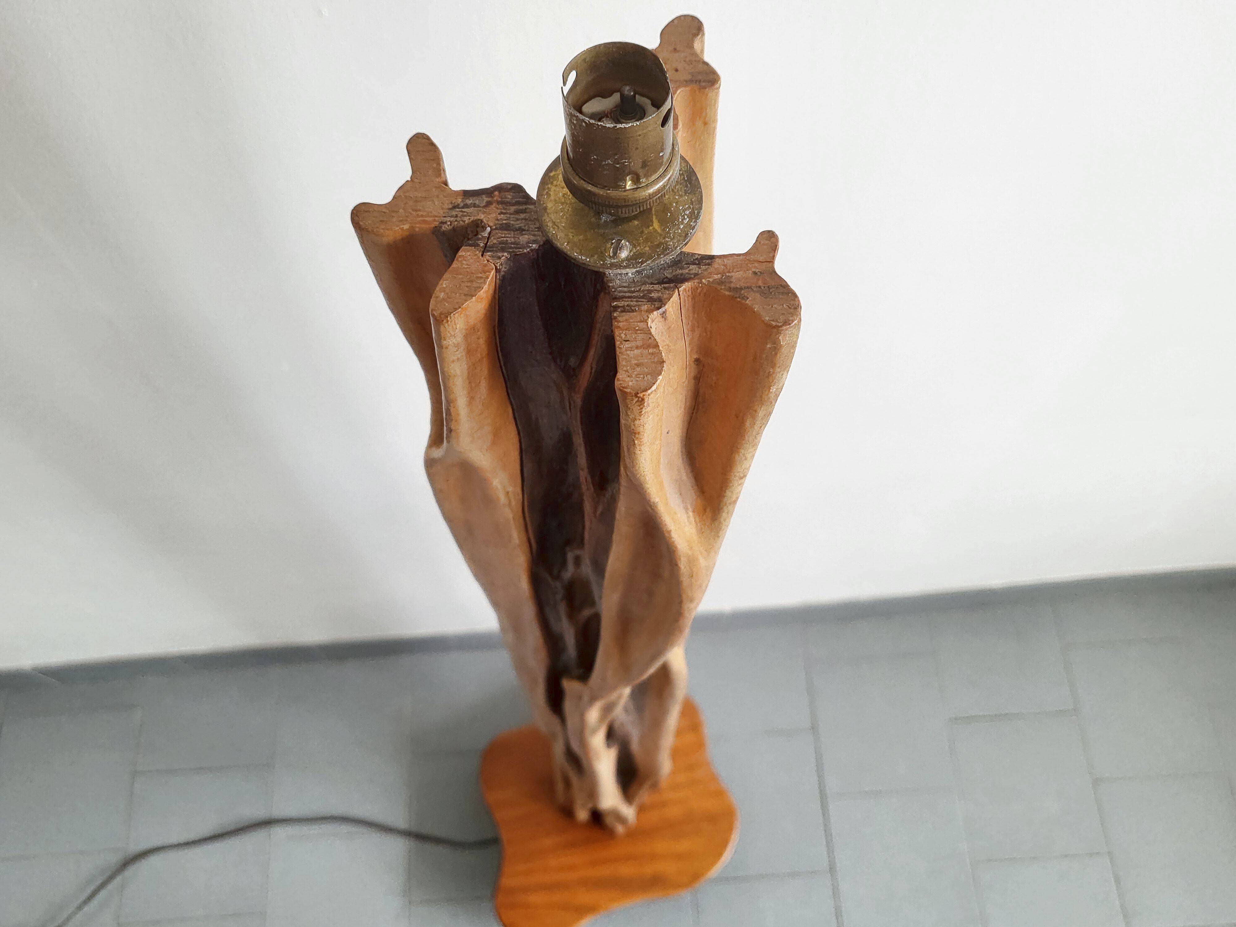 Vintage driftwood & mahogany floor lamp 1960s