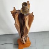 Vintage driftwood & mahogany floor lamp 1960s