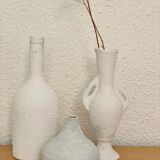 Lot de 3 vases vintage blancs