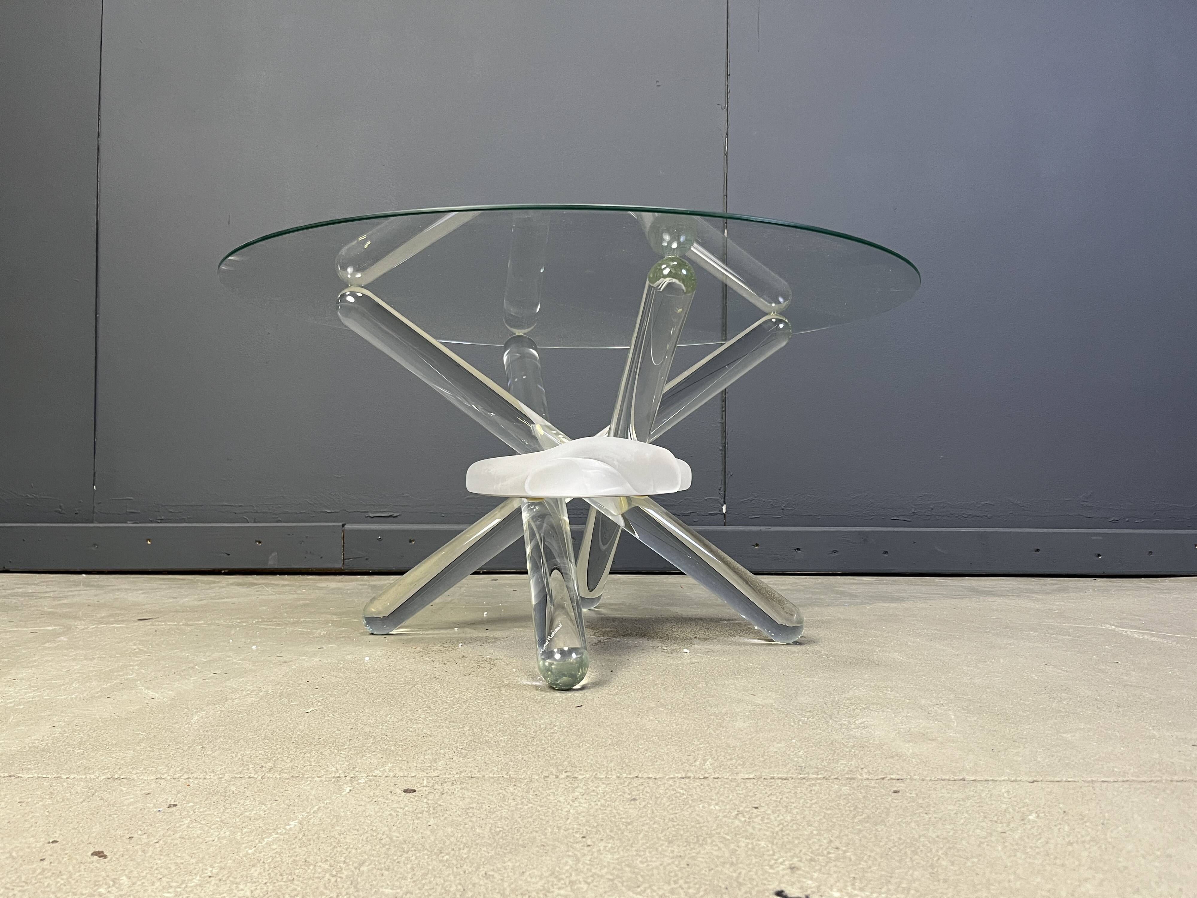 Murano glass arlequin coffee table by Maurice Barilone, 1980s