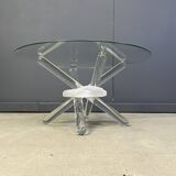 Murano glass arlequin coffee table by Maurice Barilone, 1980s