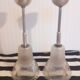 Paire de suspensions en verre Holophane 1950